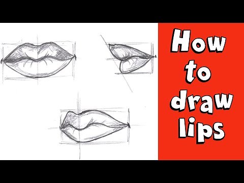 HOW TO DRAW REALISTIC LIPS 3 VIEWS FRONT, SIDE AND 3/4 Step by Step Pencil Drawing Tutorial. Guided