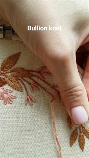 Bullion knot quick tutorial✨️ Tricky stitch but what a result!😍 #embroidery #tutorial #diy #handmade