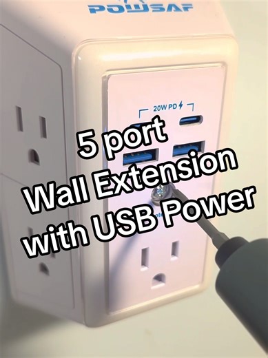 Featured in TikToks Jumpstart Sale, Free 3 day shipping! This wall-mount outlet extender turns one outlet into a full power hub with 5 outlets and 4 USB ports, including 2 fast-charging USB-C ports. It’s surge-protected, installs in seconds using the existing outlet screw, and keeps cords clean and secure. Perfect for bedrooms, home offices, dorms, renters, and anyone with too many devices. #OutletExtender #ChargingStation #HomeTech #TikTokShop #TikTokShopFinds