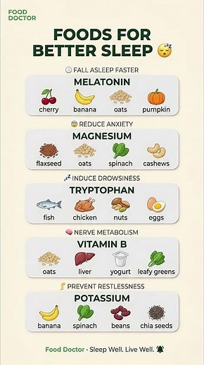 5 Essential Nutrients for Better Sleep 😴✨ Fall Asleep Faster Naturally