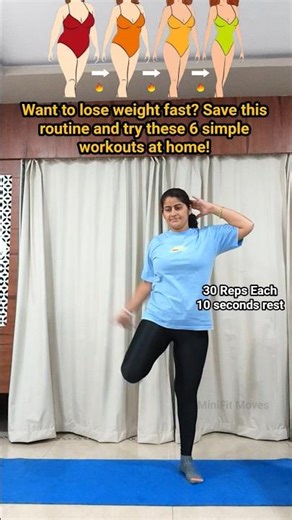 Lose Weight Fast at Home | 6 Simple Workouts | 30 Reps Each |