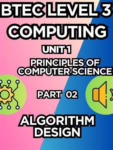 BTEC Level 3 Computing - U1 Principles of Computer Science - P02 - ＂ALGORITHM DESIGN＂ Audio Overview Connect with RonsTechHub: 📘 Facebook: https://www.facebook.com/profile.php?id=61576662242576 📸 Instagram: https://www.instagram.com/ronstechhub/ 🎵 TikTok: https://www.tiktok.com/@ronstechhub 👻 Snapchat: https://www.snapchat.com/add/ronstechhub 💼 LinkedIn: https://www.linkedin.com/company/ronstechhub/ 🧑‍🎓 The Student Room: https://www.thestudentroom.co.uk/showthread.php?t=7600482 𝕏 X (Twit