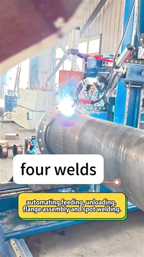 Double flange pipe welding machine, automatic feeding, unloading, fit up, steel girth welding,pholar