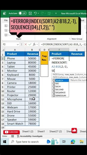 Microsoft Excel Tutorial for Beginners. #excel #sequence #index #sort #exceltutorial #education