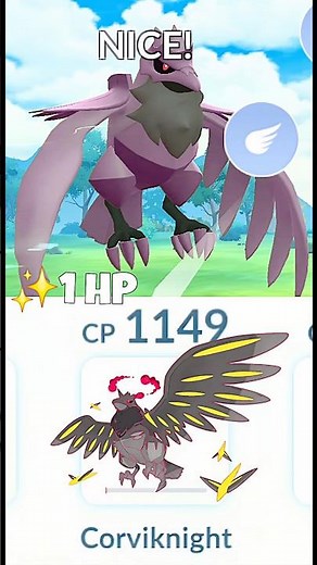 1 HP✨️Shiny Corviknight Destroy Grunt By Help in Pokemon GO
