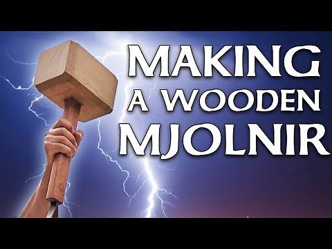 Making a wooden Mjolnir - Thor's Hammer 🔨⚡️