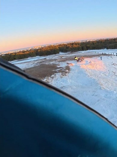 BOOGIE BOARD SLEIGH RIDE! #obxoutdoors #snow #sleighride #snowsledding #sledding #fun