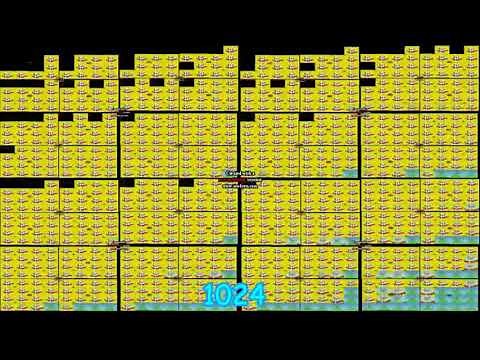 16384 to 16777216 times