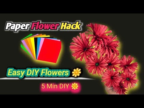 Paper Flower Hack 🌹| 5 Min Easy DIY Flowers | Amazing Craft Idea #papercraft #diyflowers