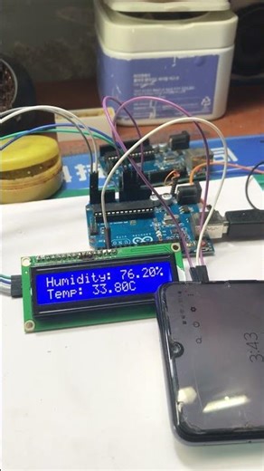 Test Display data on screen LCD I2c #breadboard #arduinouno #arduinoproject #diy #smartphone #shorts
