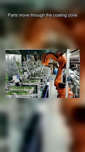 robotic spray coating in a cleaner process flow #evst #painting #automatedsolutions