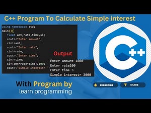 C++ Program To Calculate Simple Interest In Hindi With Example | Learn Programming ..