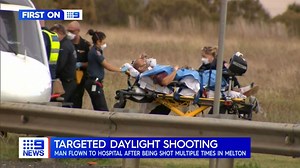 A man has been shot multiple times in a roadside ambush in Melton this afternoon. Police believe the brazen attack was targeted. #9News | Nightly at 6pm | 9 News
