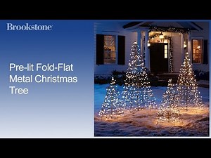 Pre-lit Fold-Flat Metal Christmas Tree