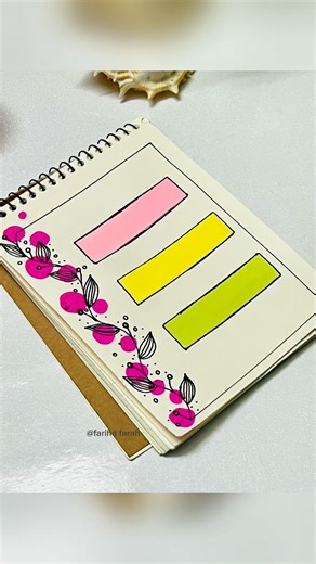 Easy Front Page Design💞| Notebook Decoration #shorts #art #artshorts