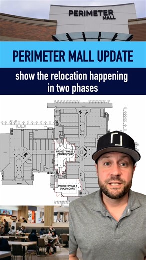 Plans have been submitted to the City of Dunwoody to relocate the food court at Perimeter Mall. Ownership is proposing to move the existing ground-floor food court from the center of the mall to the corridor outside of Macy’s. If approved, the current food court space would be converted into new concourse and retail space. The proposal is in the early stages of staff review. Perimeter Mall, built in 1971, remains one of the largest malls in Georgia. The existing food court appears fully leased w