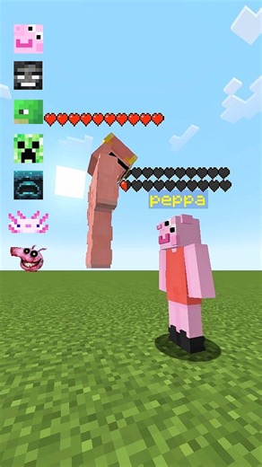 me vs PEPPA PIG and mobs in minecraft #minecraft #peppapig