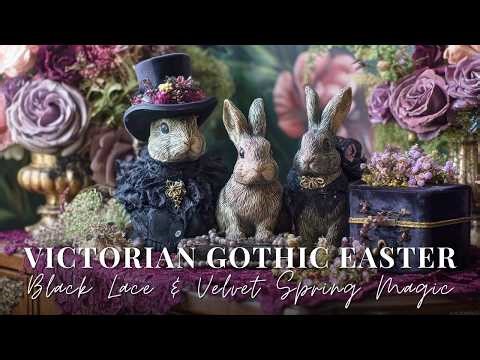 Victorian Gothic Easter: Styling Black Lace and Deep Violet Velvet Spring Vignettes