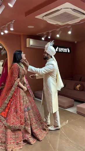 Designer wedding lehenga and groom Sherwani from kundans bridal couture #shorts #beautful #youtube