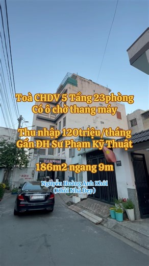 Toà CHDV thu nhập 120triệu/tháng gần ĐH Sư Phạm Kỹ Thuật