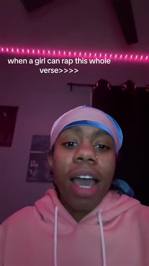 Girl Reacts to Impressive Rap Verse in Pink Hoodie