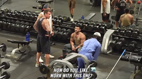 Can I do a quick set with you? Anatoly gym prank