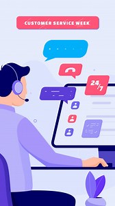 An animation of flat customer service week illustration Free Stock Video Footage