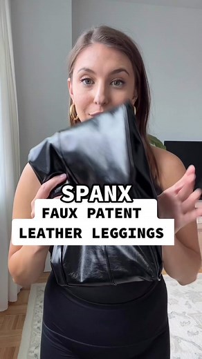 10/10 Spanx faux patent leather leggings unboxing #patentleatherleggings #spanxleggings #ltk @spanx