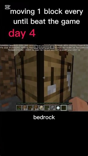moving 1 block every day until beat the game #challenge #minecraft #shortvideo #minecraftchallenge