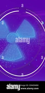 Animation of radioactive symbol, dna structure and data processing on purple gradient background. Medical research and business interface technology concept Stock Video Footage - Alamy