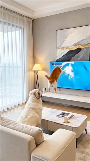 When Cats Think TV Is Real! Hilarious Jump Attack 😂 #short