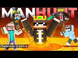 Minecraft Manhunt (1V3) But I Secretly Used CREATIVE Mode...