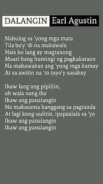 Dalangin - Earl Agustin | lyrics #dalangin #earlagustin #ikawangpanalangin #lyrics