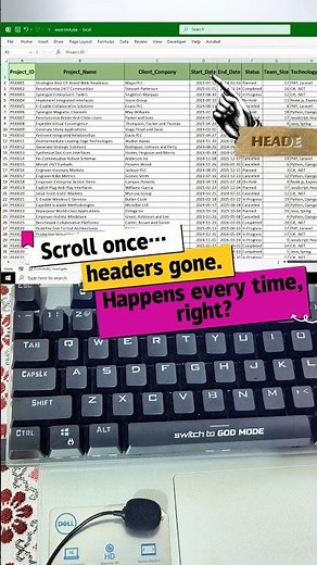Lock Excel Headers Instantly with THIS Shortcut – You Won’t Believe It’s This Easy! 🔥⌨️ #excel #tip