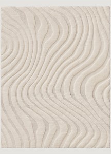 Hand-knotted Wool Rug: Modern Wave Texture, Neutral Ivory Cream - Etsy