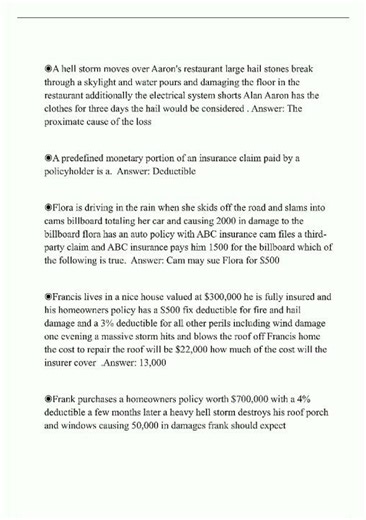 Latest ADJUSTER PRO INSURANCE ACTUAL EXAM REVIEW GUIDE WITH TESTED QUESTIONS AND 100 SOLVED VERIFIED