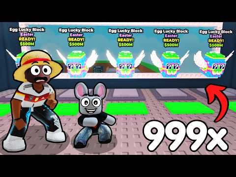 ABRI 100 LUCKY BLOCKS DE PÁSCOA RARAS COM O LARRYZINHO no ROUBE UM BRAINROT! BASE LOTADA!