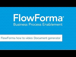 HOW TO VIDEO: FlowForma Document display rules