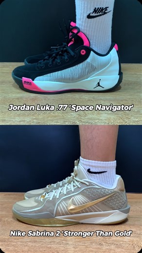 Basketball Shoes Page on Instagram: "Which has a better signature shoe? : Luka Doncic (Jordan Luka .77 ‘Space Navigator’) or Sabrina Ionescu (Nike Sabrina 2 ‘Stronger Than Gold’) Comment below!!!! #jordan #nike #jordanluka77 #nikesabrina2 #lukadoncic #sabrinaionescu #jordanbasketball #nikebasketball #jordanbasketballshoes #nikebasketballshoes #luka77 #sabrina2 #basketballshoes #spacenavigator #strongerthangold"