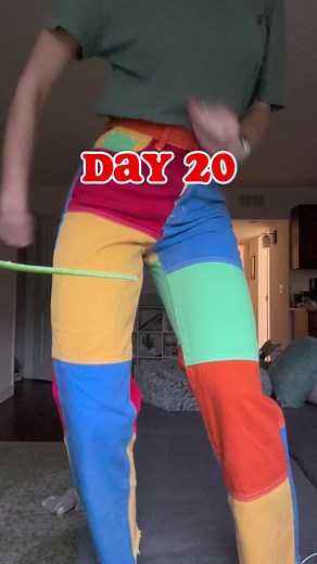 Day 20 - And I wondered to myself: “How can I make these pants MORE rainbow?” #embroideredclothing #embroideredjeans #embroiderytutorial | Moe Sews Embroidery