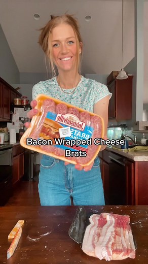 Delicious Air Fryer Bacon Wrapped Cheese Brats Recipe