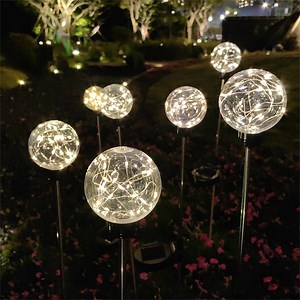 Solar Ball Outdoor Lights - 1 Pack LED Solar Garden Globe Lights, Solar Stake Ball Light Auto On/Off, Solar Pathway Lights for Landscape Patio Yard Lawn Outside Decor