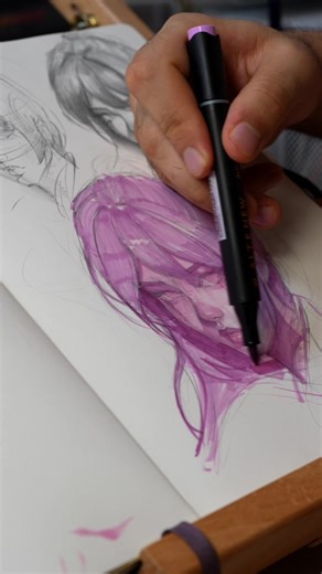 Pastel Marker Art: Rose Petal Set Sketchbook Drawing