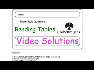 Reading Tables answers - Corbettmaths
