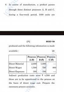 Prepare the necessary Process Accounts for Processes A, B, and ... | Filo
