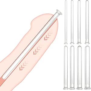 8 PCS/Set Glass Urethral Sounds Sex Toys for Men - Male Masturbator Crystal Smooth Urinary Plugs Dilator Adult Products for Penis Urethra Stimulation Rod