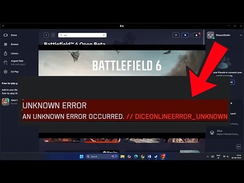 How to Fix Battlefield 6 UNKNOWN ERROR AN UNKNOWN ERROR OCCURRED DICEONLINEERROR_UNKNOWN On PC