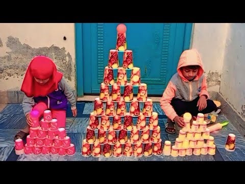 🧚‍♀️Stacking A HUGE Cup Pyramid🧚‍♀️stacking cups🧚‍♀️stacking game🧚‍♀️