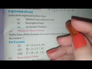Expression of a Set | Tabular or Roster form | Descriptive form | Set Builder Notation