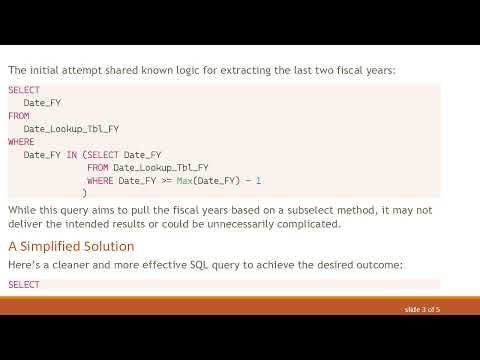 Retrieve the Last Two Fiscal Years Easily with Oracle SQL 2020 and 2019